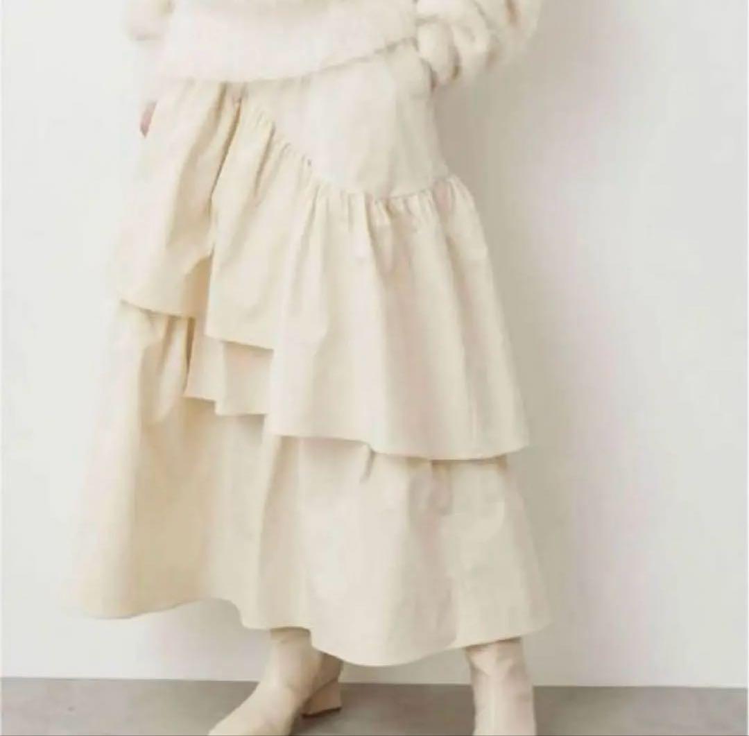 【新品タグ付き】ELENDEEKギャザーティアードスカート