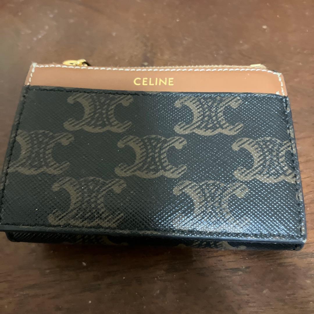 CELINE 三つ折り財布 ブラック ブラウン美品