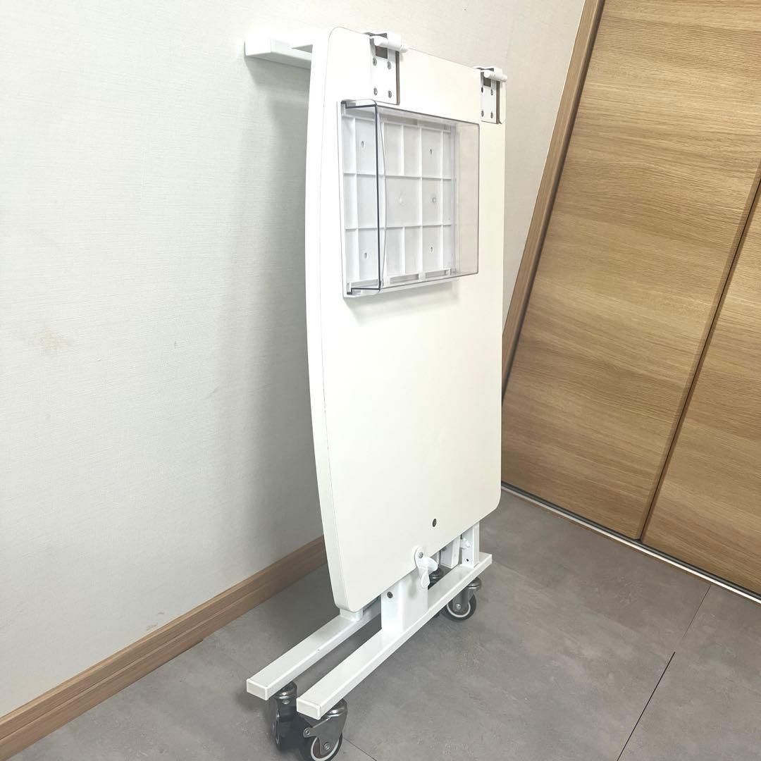 E-WIN 折りたたみ式 ホワイト パソコンデスク　引き出し＆ラック