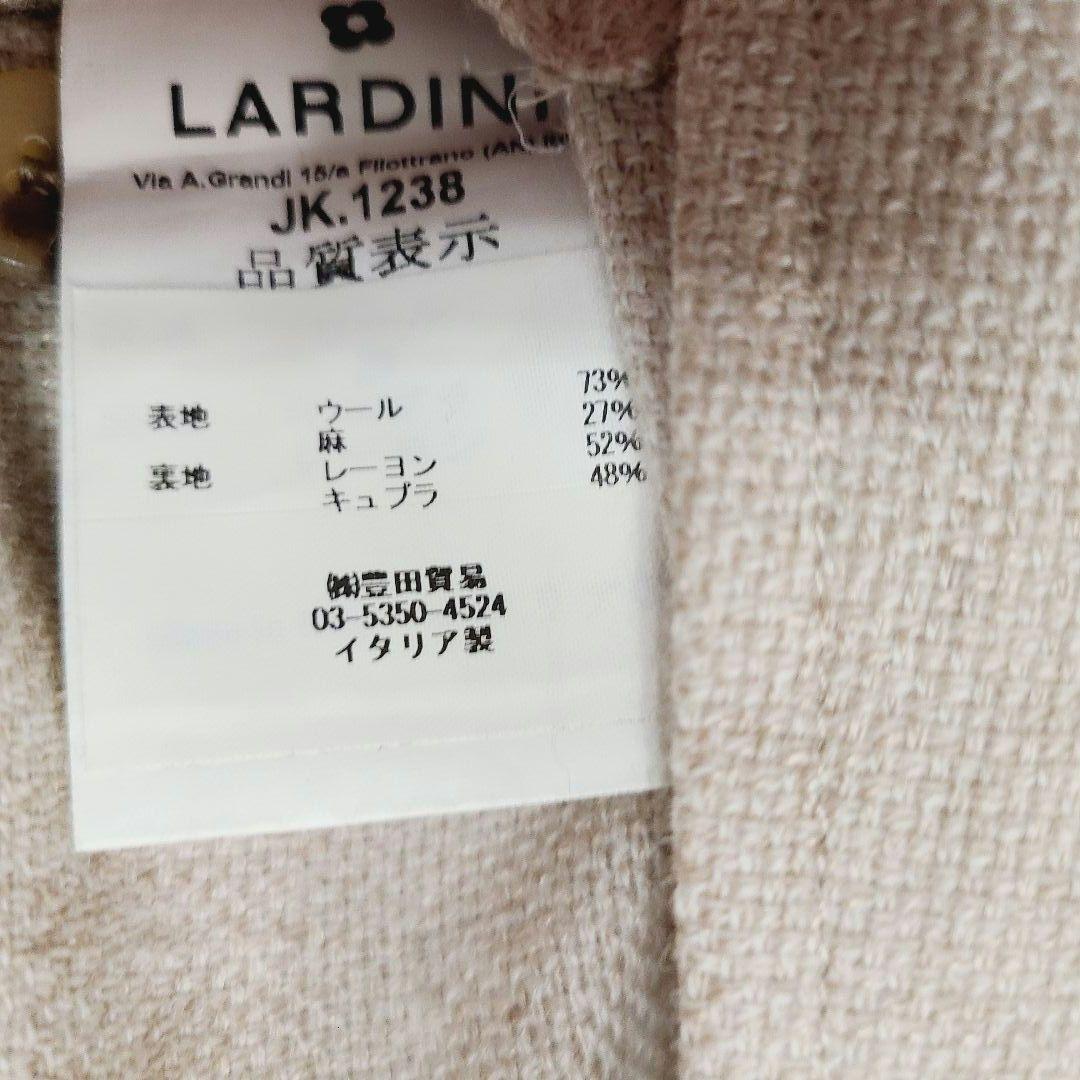 ラルディーニ リネン混 ダブルテーラードジャケット 銀刻印ボタン L
