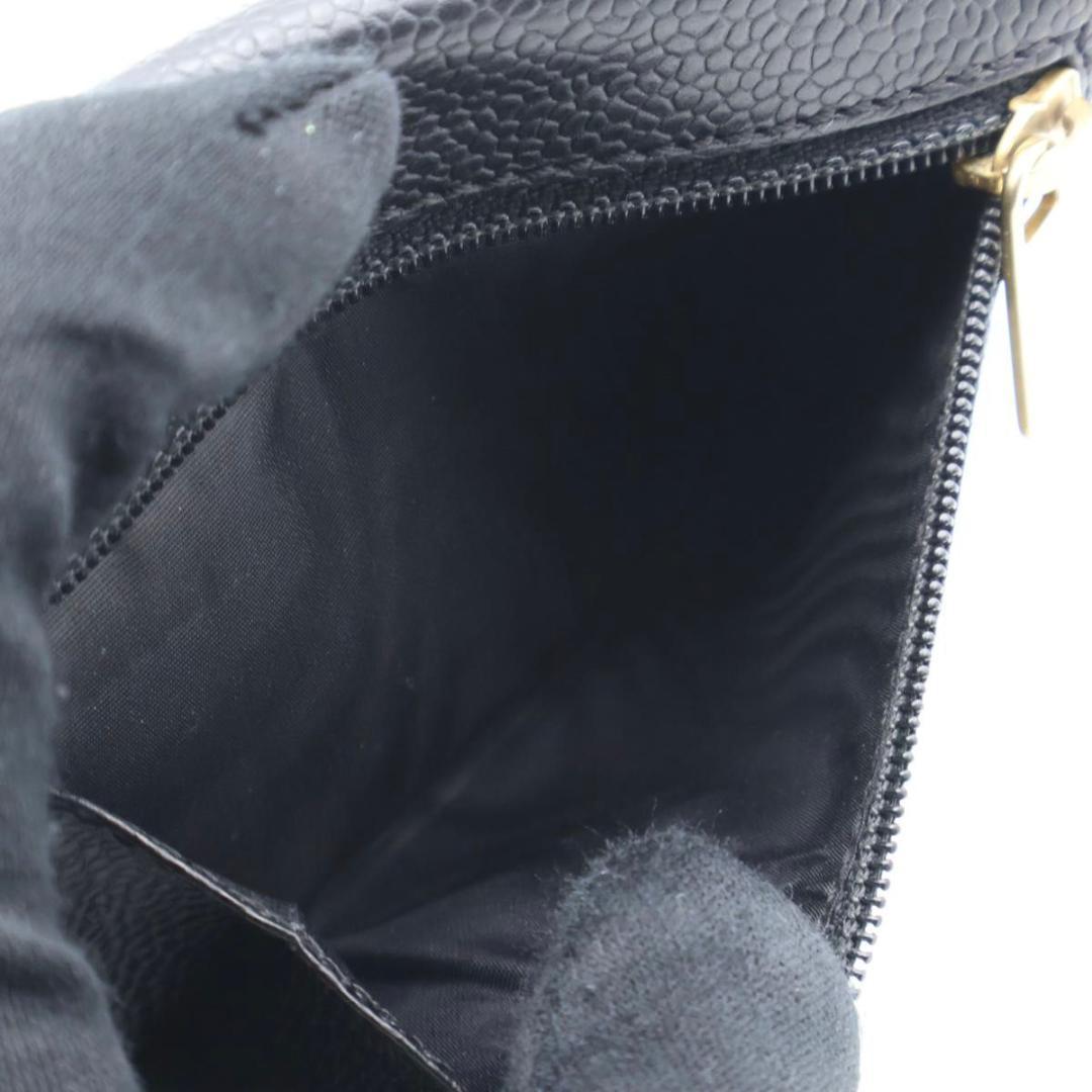 【極美品】CHANEL ココマーク　三つ折り財布　キャビアスキン　黒