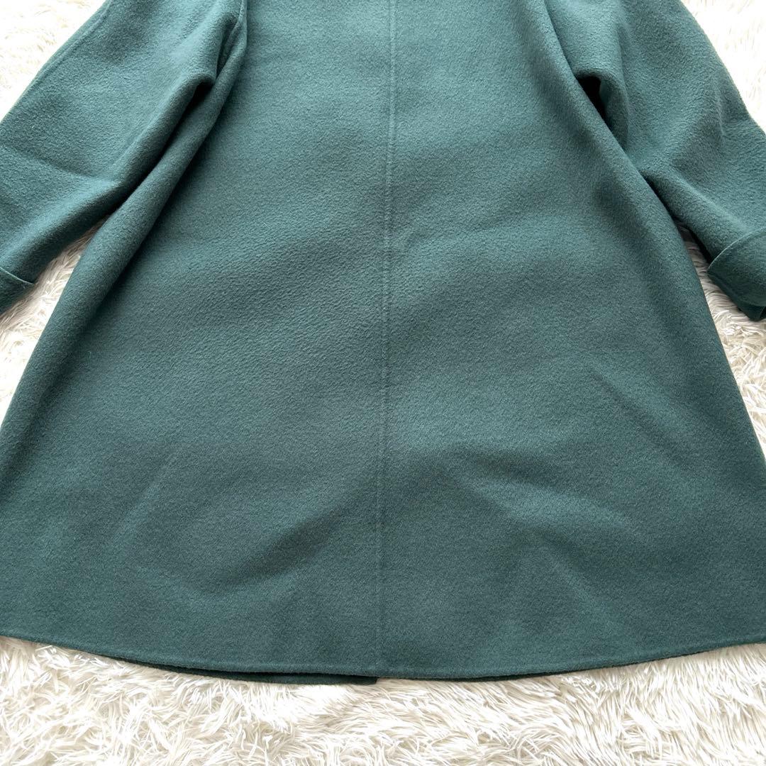Cashmere Hand Made ロングコート グリーン マフラー付