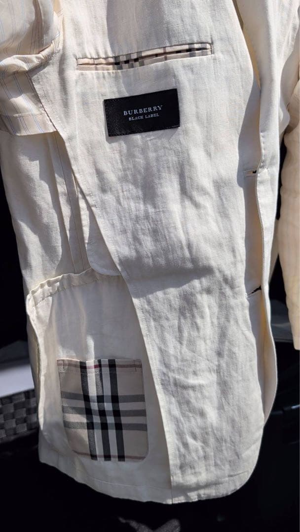 【試着のみ】BURBERRY BLACL LARBEL スーツ上下　アイボリー