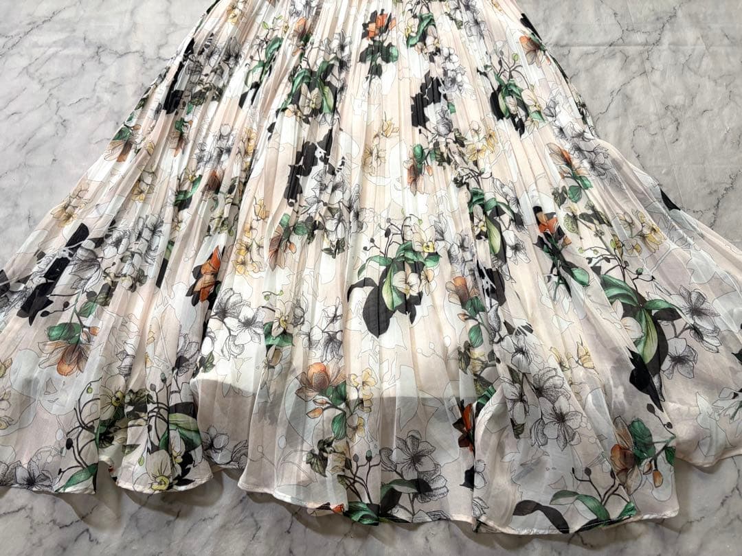 ANAYI アナイ　ブーケ シフォンプリーツスカート