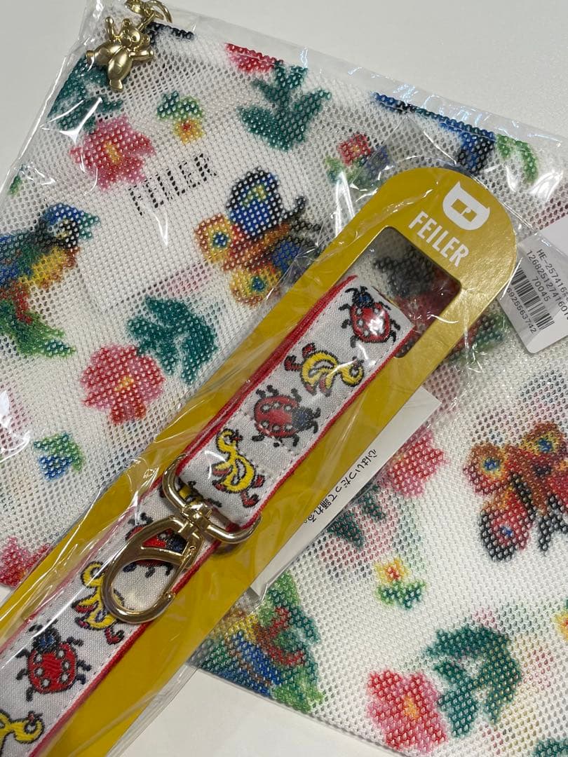 L*l様 フェイラー　ハイジ　メッシュポーチバッグ & ストラップ　セット　ホワ