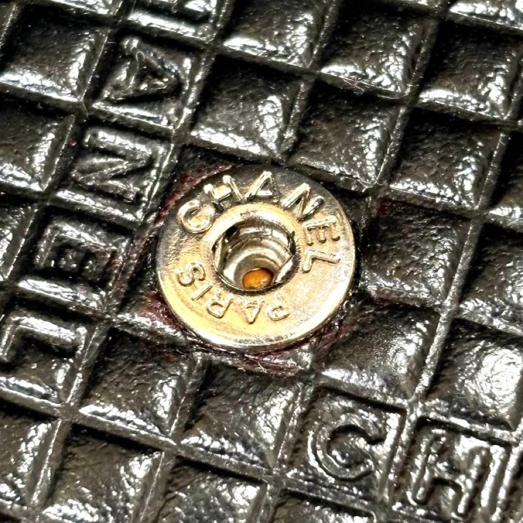 ✨CHANEL✨ガード付✨シャネル◆ブラック◆フルレザー◆折り財布◆シリアル有