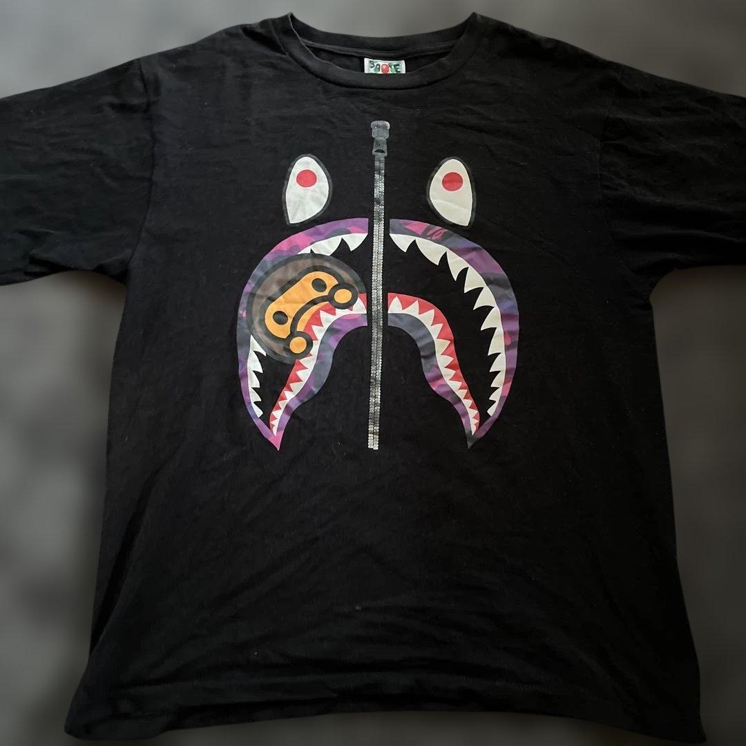 A BATHING APE サメ Tシャツ M ブラック　値下げいたしました
