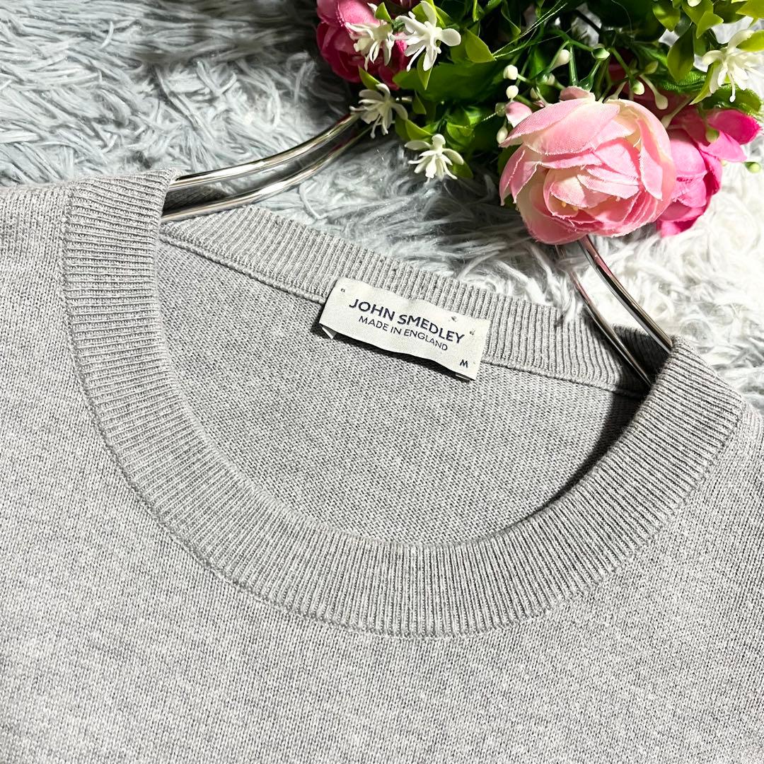 ジョンスメドレー シーアイランドコットン　半袖ニットTシャツ グレー　M