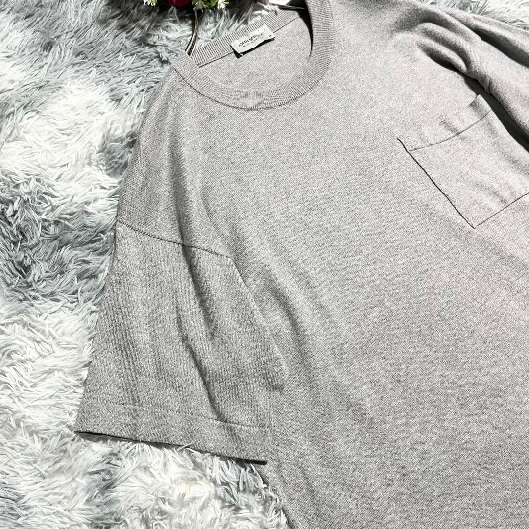 ジョンスメドレー シーアイランドコットン　半袖ニットTシャツ グレー　M