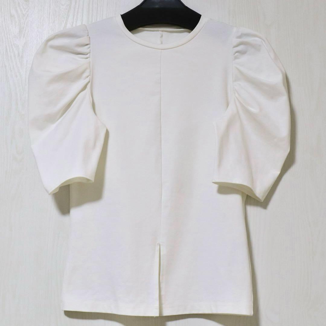 anuans ボリュームスリーブカットトップス　WHITE