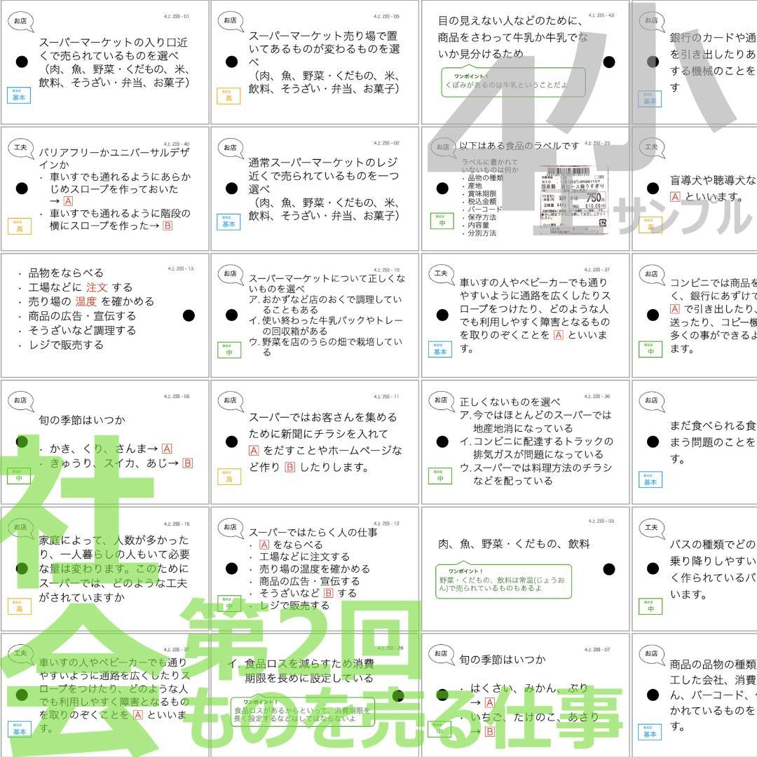 中学受験 暗記カード【4年上 理社国1-4回】 予習シリーズ 組み分け対策