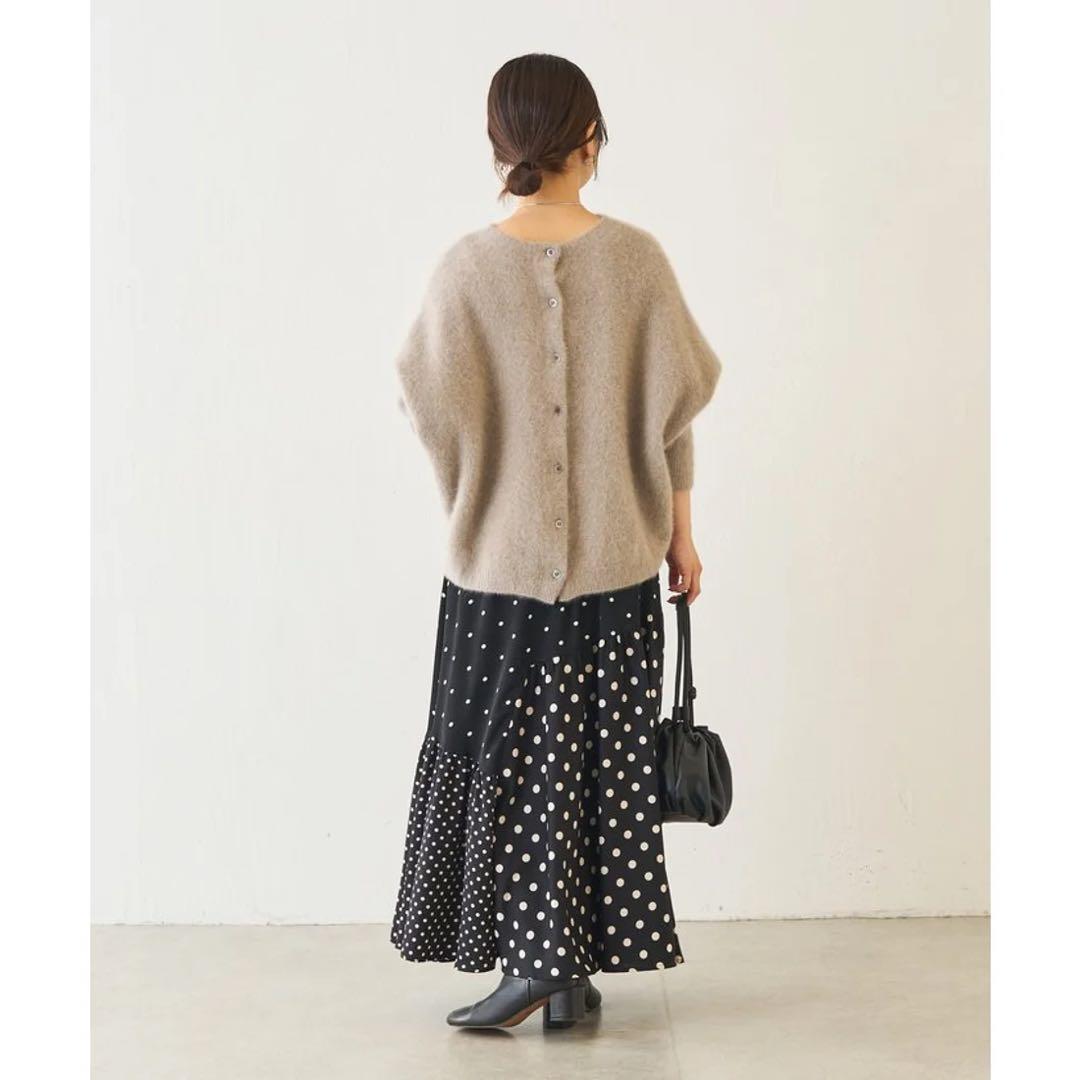 完売品 ビアズリー　ドットパッチワークロングスカート