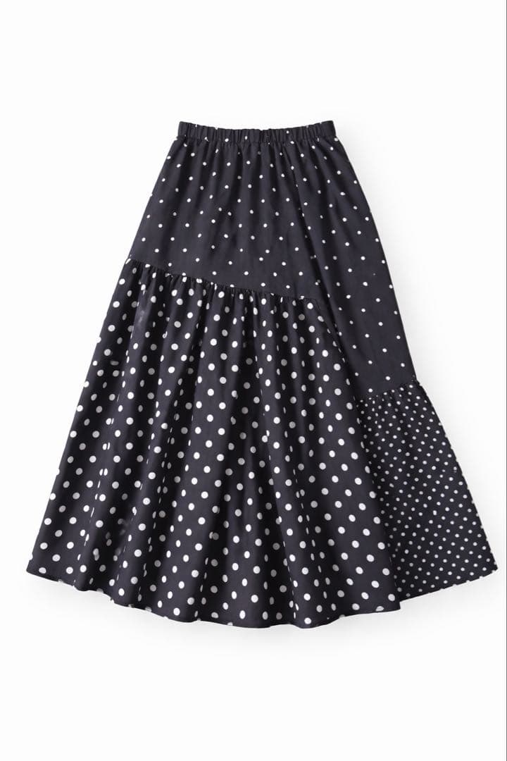 完売品 ビアズリー　ドットパッチワークロングスカート