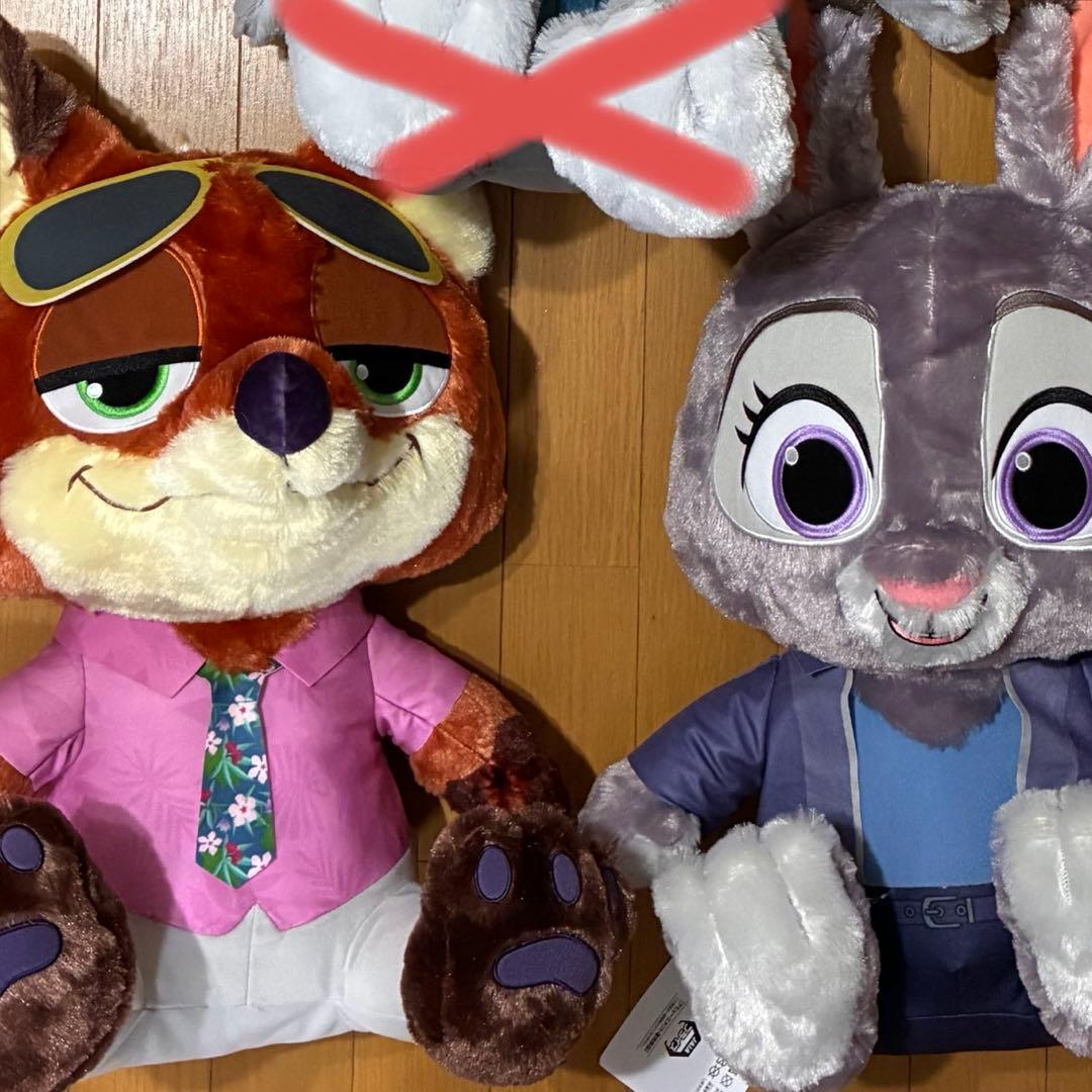 ズートピア2 スーパーラージ ぬいぐるみ　ジュディ　ニック 2種セット
