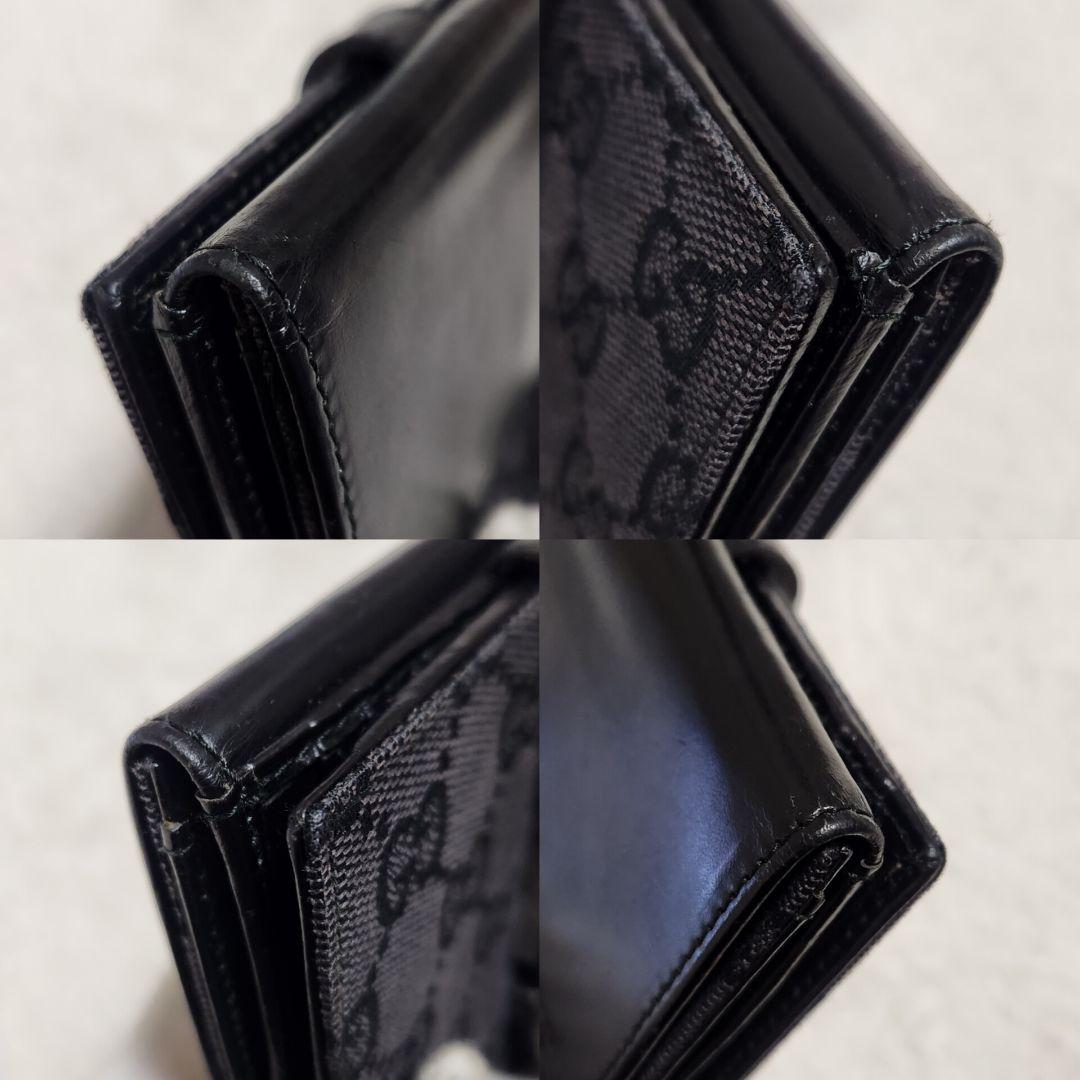 グッチ 折り財布 GG　キャンバス ジャガード ジャッキー ブラック