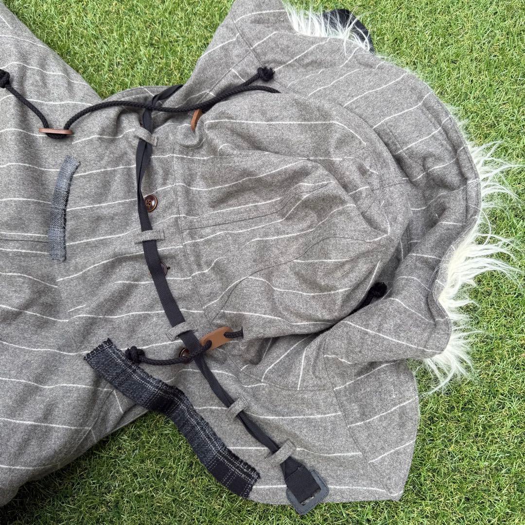 ジャケット・アウター 188 KHOKI M51 Patchwork Coat Gray Stripe