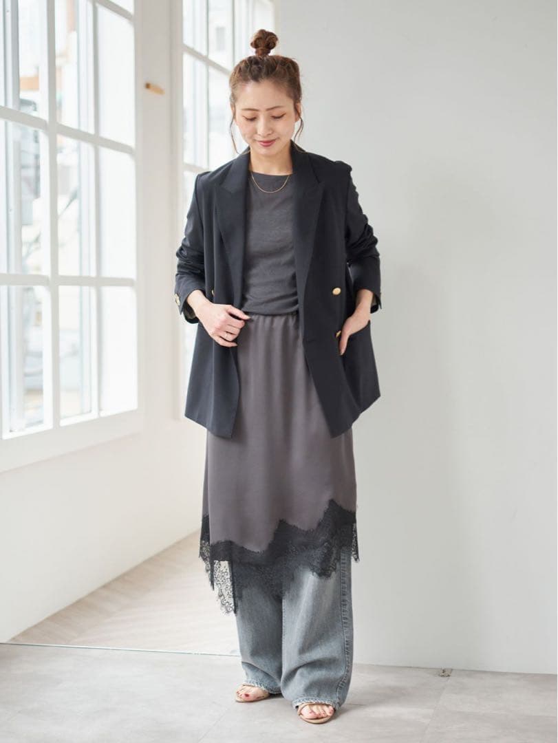 26SS 新品未使用 Spick and Span レースサテンスカート