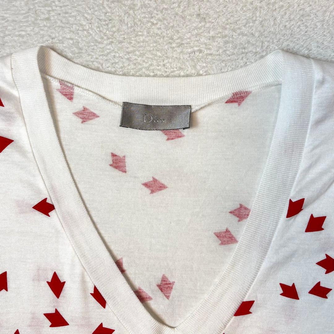 【希少アーカイブ】Dior Homme 08SS アロー総柄 VネックTシャツ