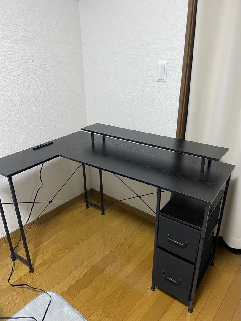 「Amazon入荷未定品早い者勝ち」超希少品 L字デスク ブラック 幅120cm