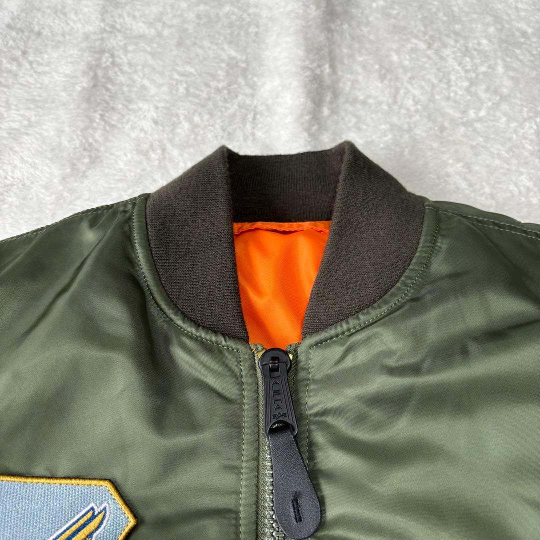 美品 ALPHA INDUSTRIES ワッペン MA-1 カーキ リバーシブル