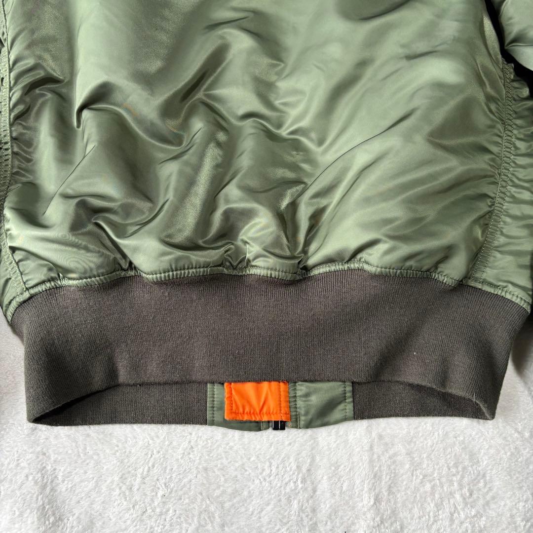 美品 ALPHA INDUSTRIES ワッペン MA-1 カーキ リバーシブル