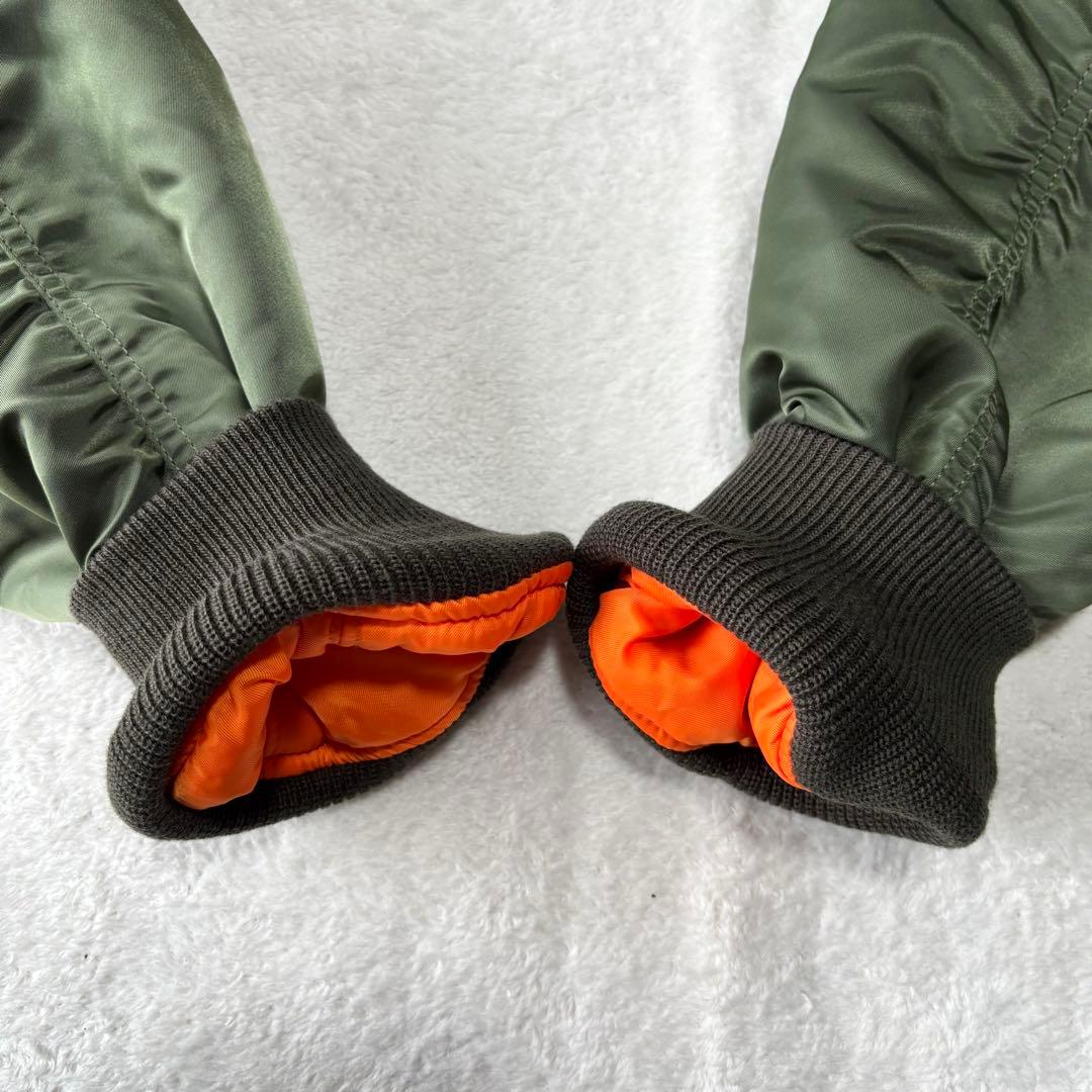 美品 ALPHA INDUSTRIES ワッペン MA-1 カーキ リバーシブル