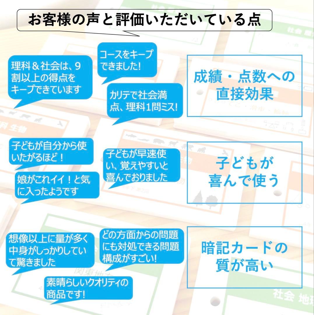 中学受験 暗記カード【4年生向け 理科上下 生物全セット】植物,動物