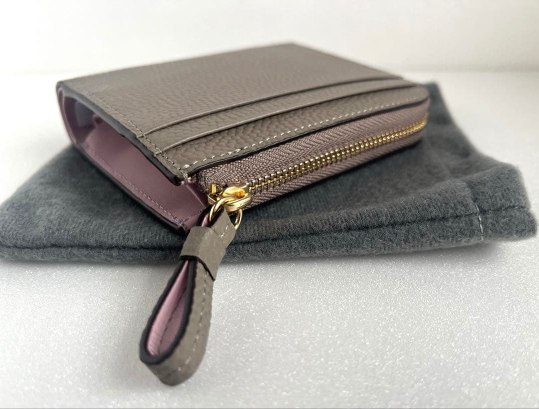 【PELLE BORSA】Lファスナーミニ財布Fine Goods トープ