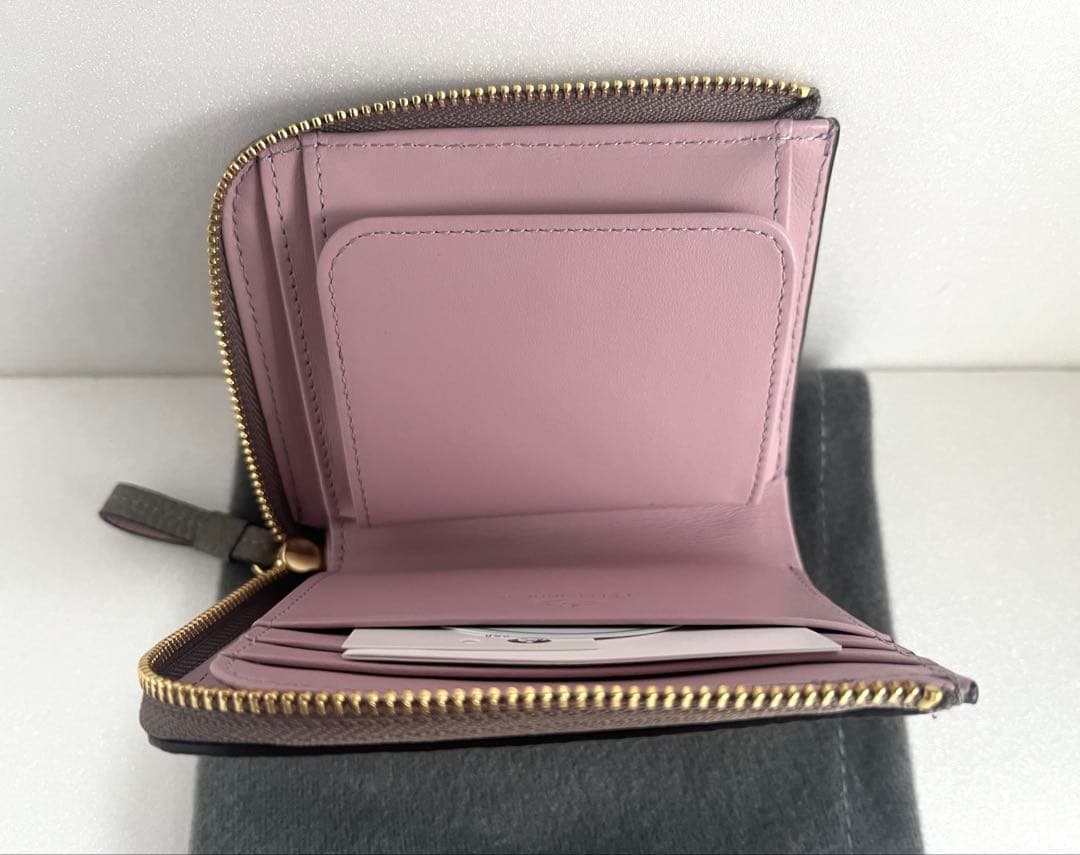 【PELLE BORSA】Lファスナーミニ財布Fine Goods トープ
