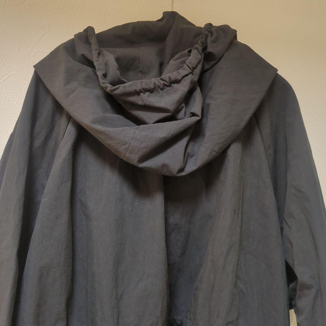 【美品】ビアズリー　ブラック フード付き モッズコート