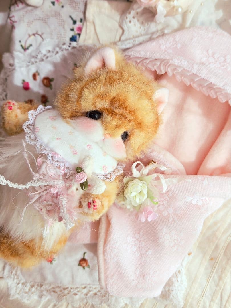 ꫛꫀꪝ✧‧˚babyちゃとらねこちゃん♡おくるみ付き♪テディベア