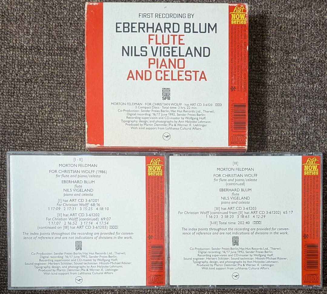 モートン・フェルドマン: フォー・クリスチャン・ウルフ⭐️3CD