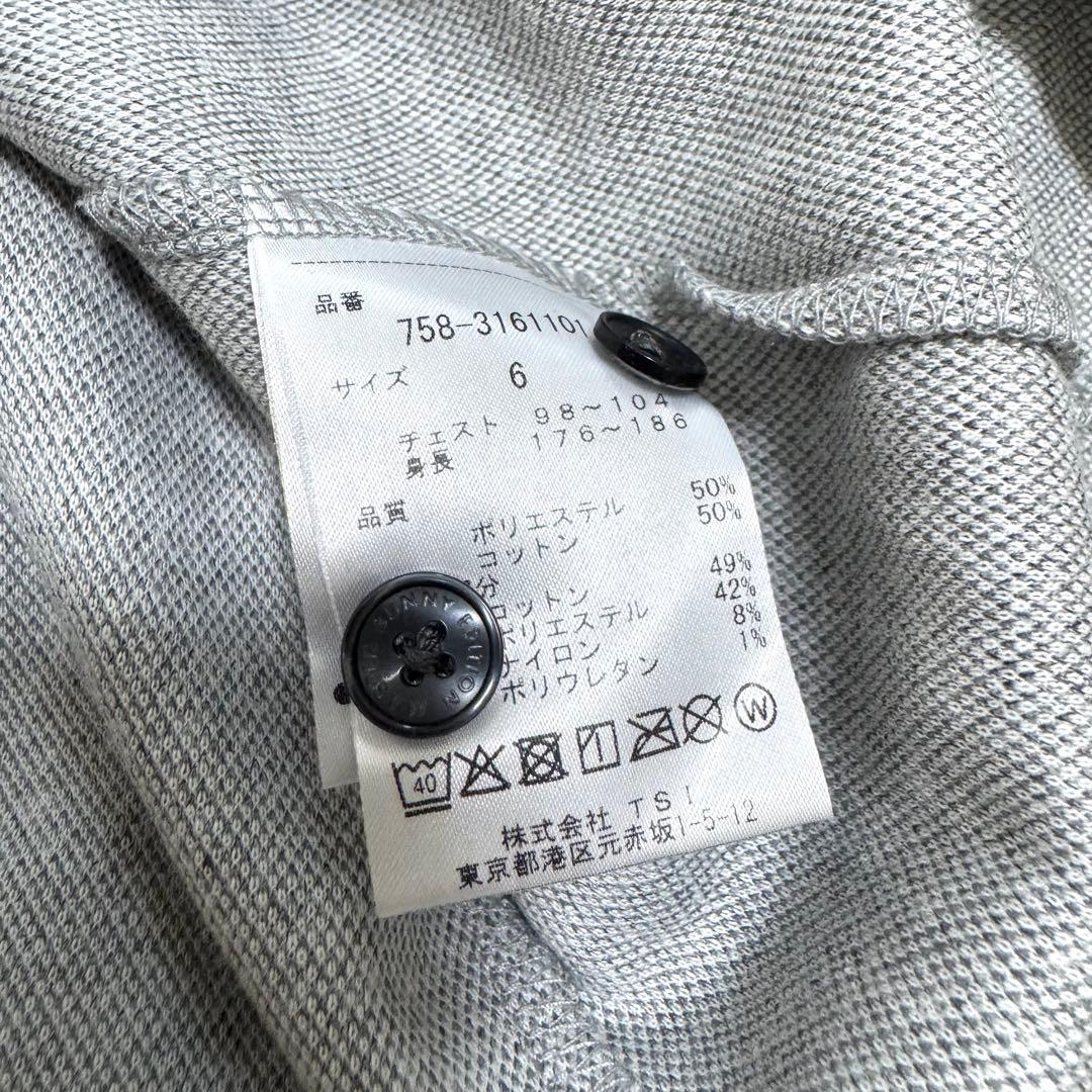 【極美品】マスターバニーエディション　長袖　ポロシャツ　ロゴ刺繍　XL　グレー