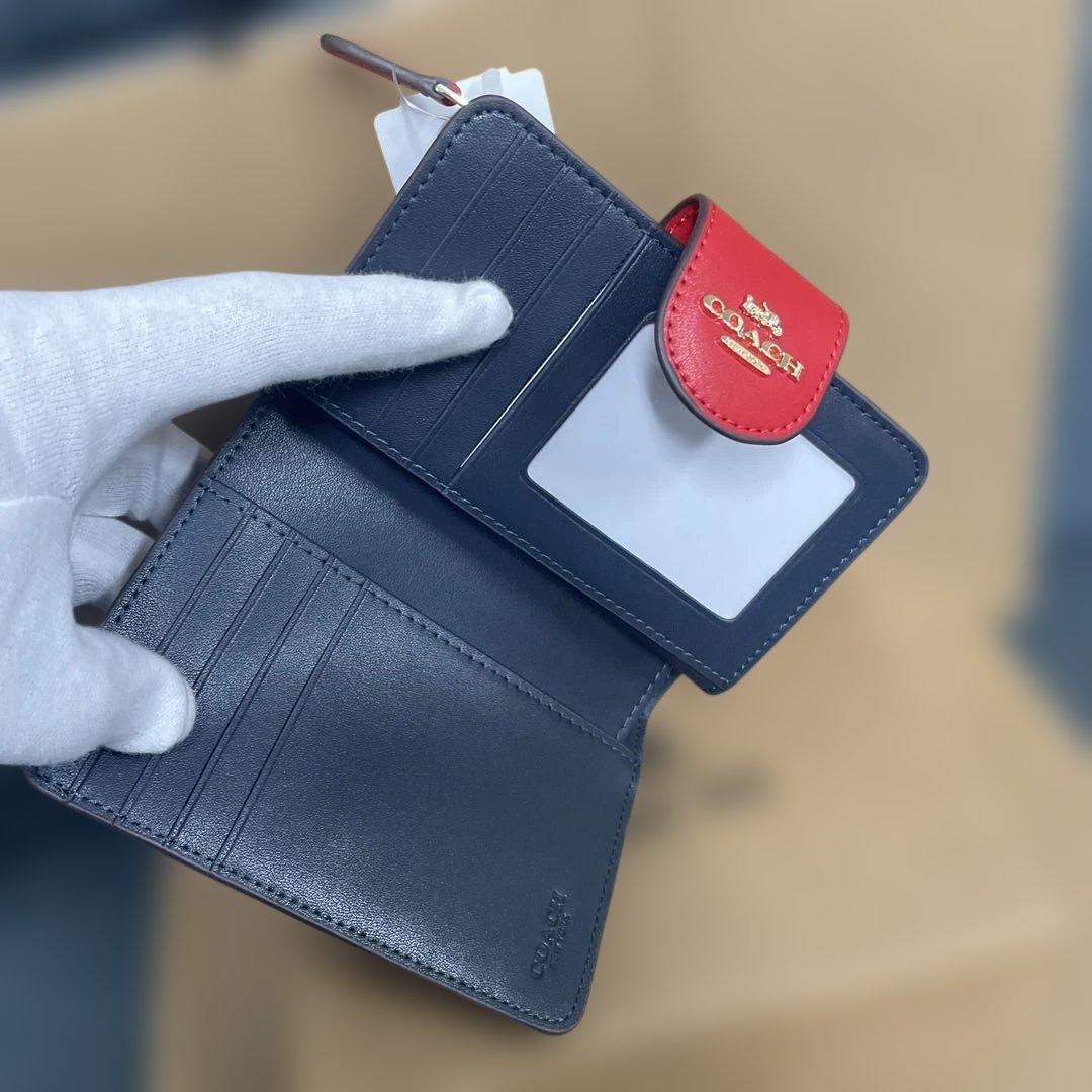 COACH 二つ折り財布 ディープブルー CW786