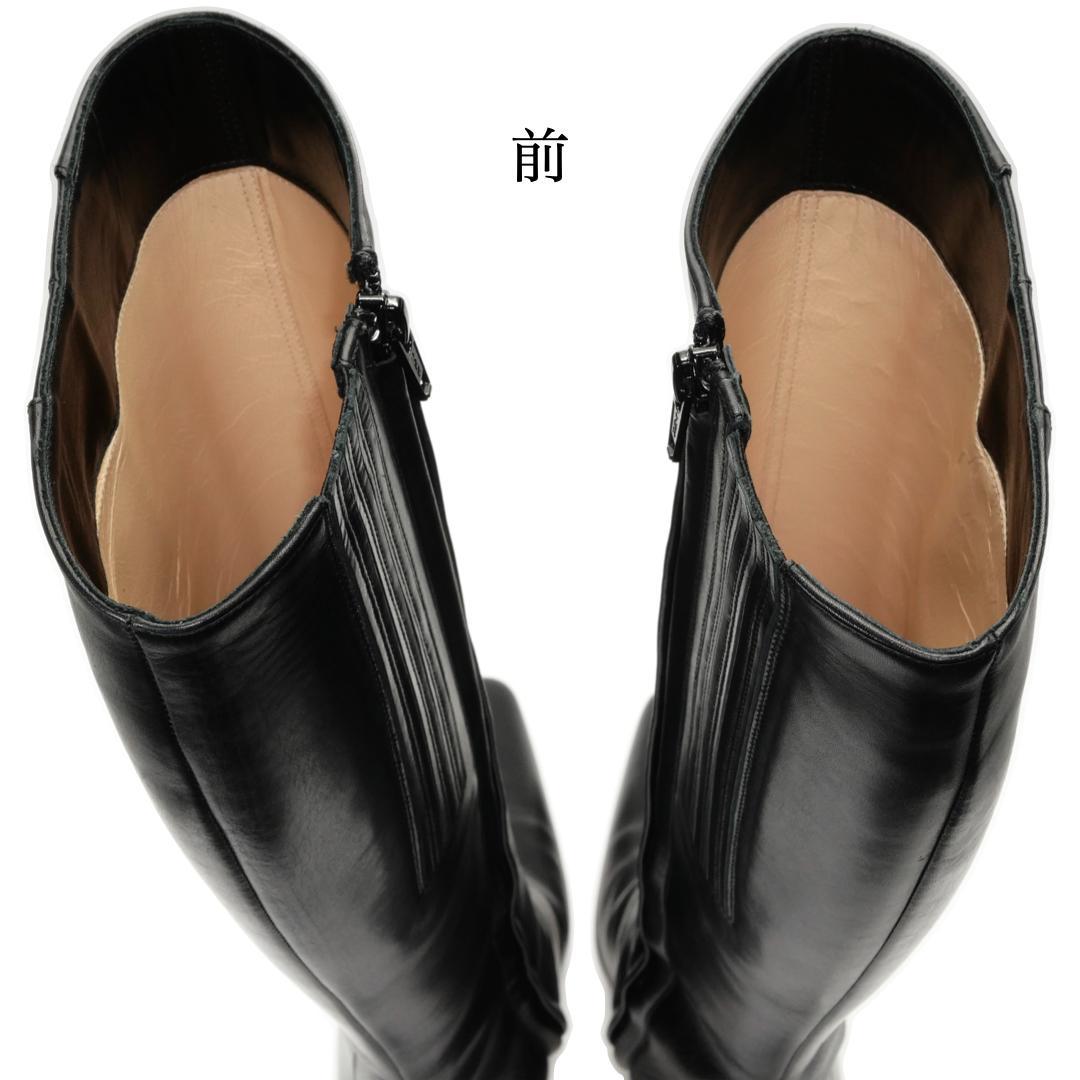 36.5　Christian Louboutin　黒　8cmヒール　ヒール傷
