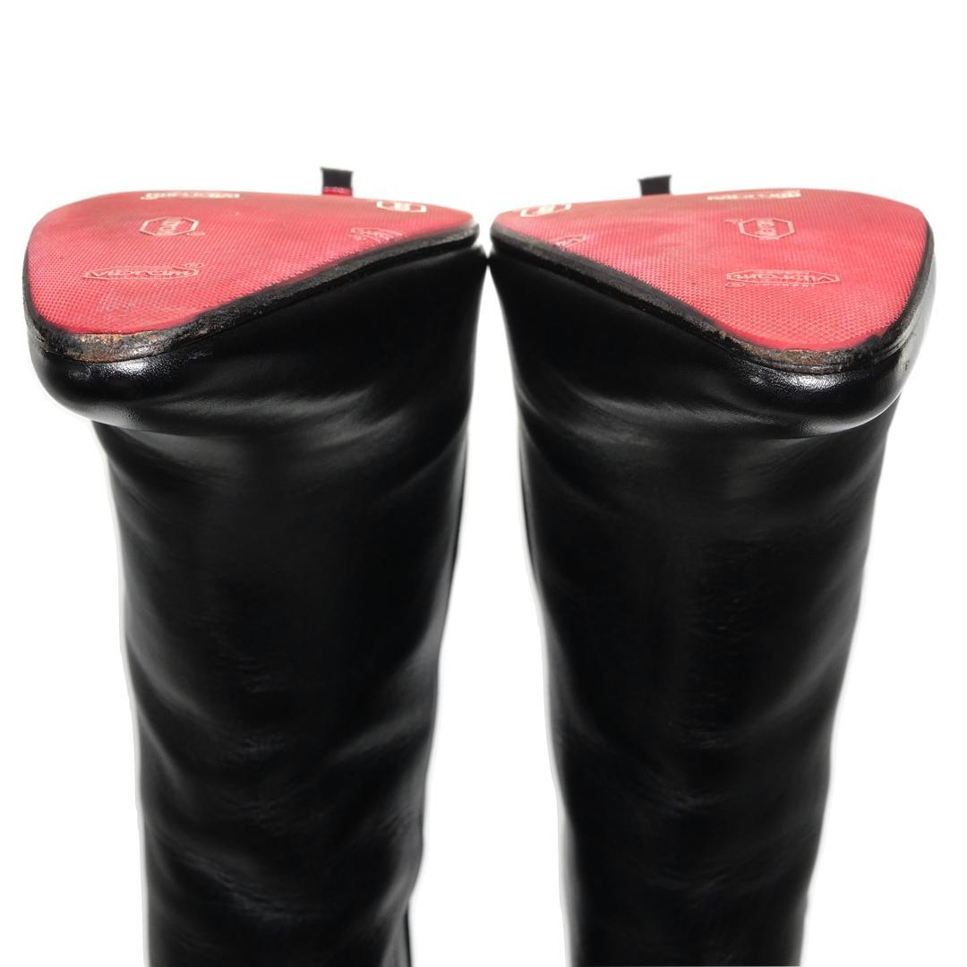36.5　Christian Louboutin　黒　8cmヒール　ヒール傷