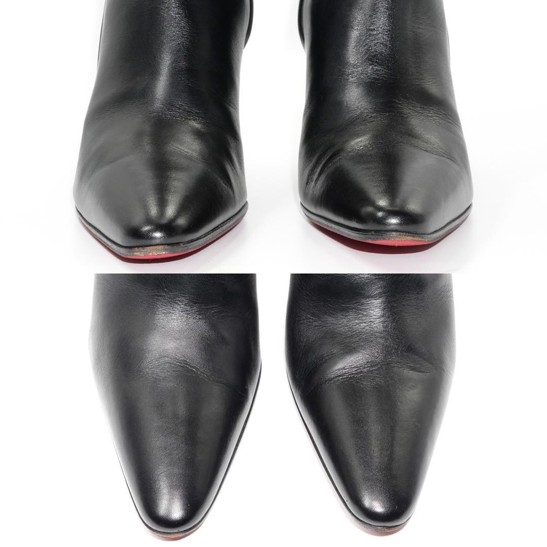 36.5　Christian Louboutin　黒　8cmヒール　ヒール傷