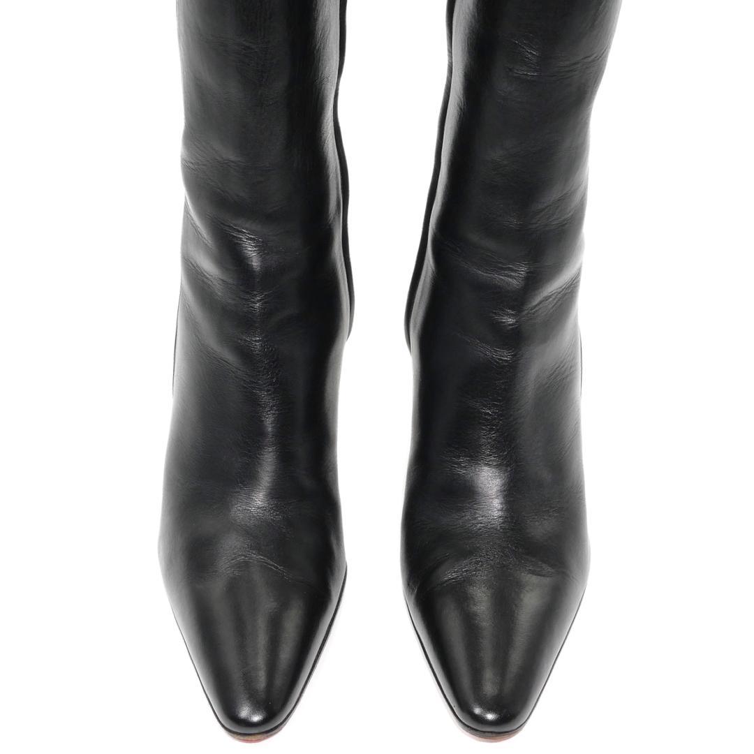 36.5　Christian Louboutin　黒　8cmヒール　ヒール傷