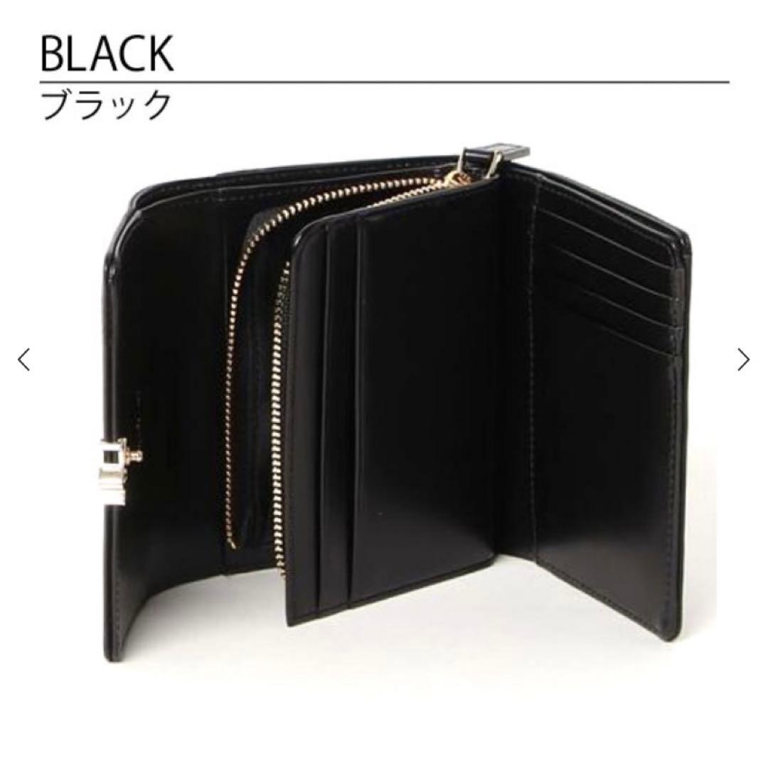 Agnes b アニエスベー 三つ折り財布金具ロゴラウンドジップレザー