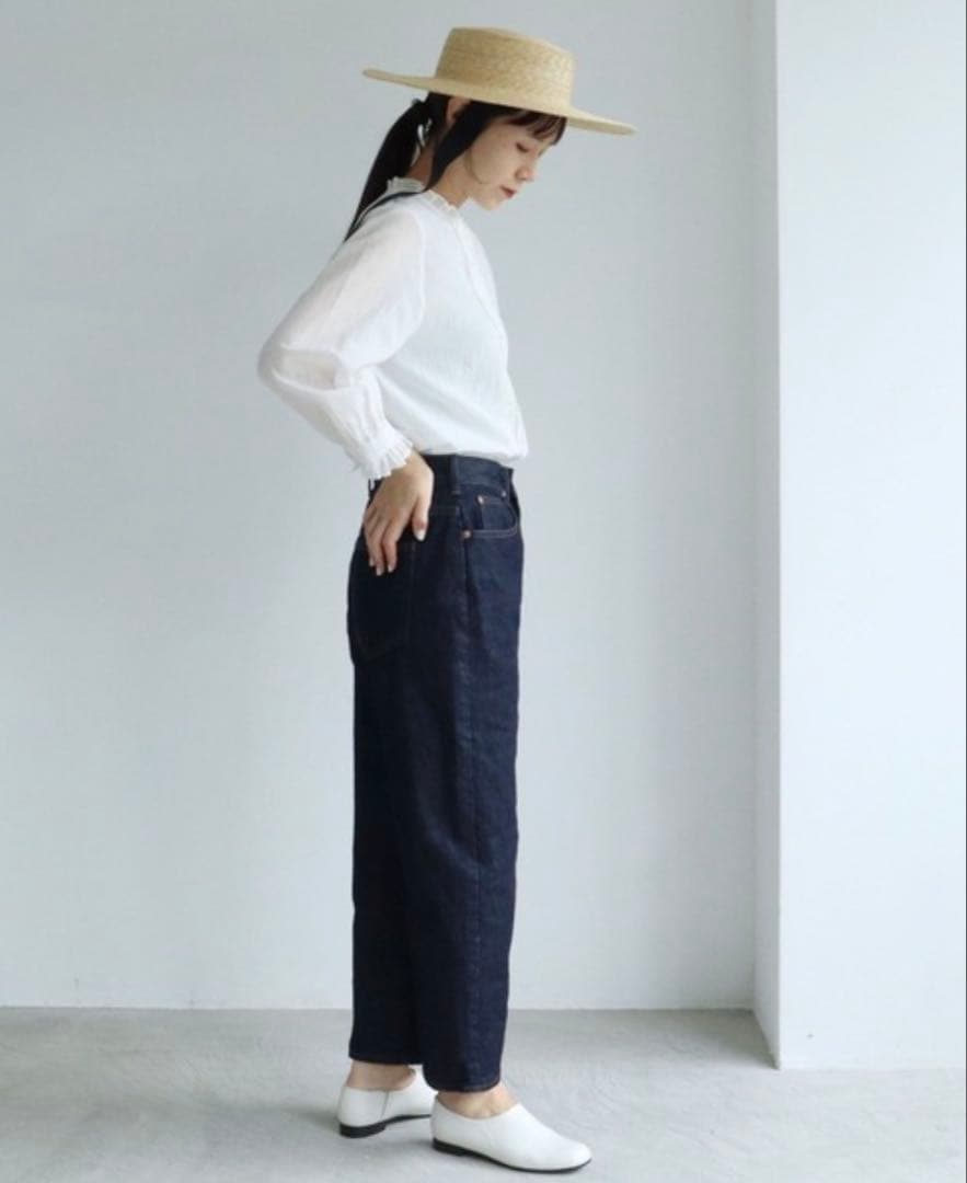 yuni ／12ozデニム 5pkt ワイドテーパードパンツ