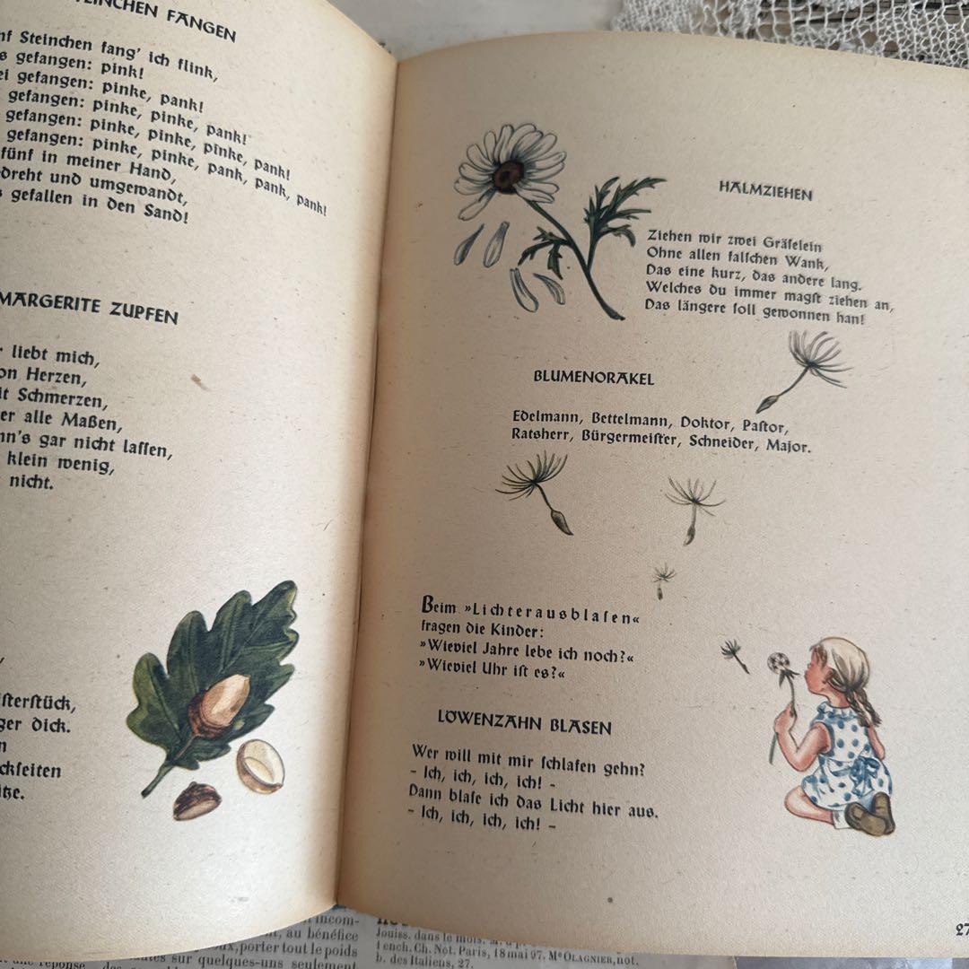 1940年ビンテージ愛らしい挿絵のドイツ絵本　洋書　古書ジャンクジャーナル素材に
