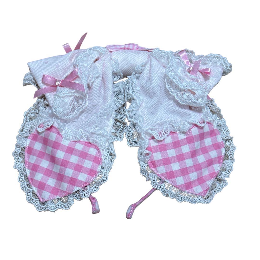 【人気レア品】AP ギンガムHeartプチリボンカチューシャ ピンク