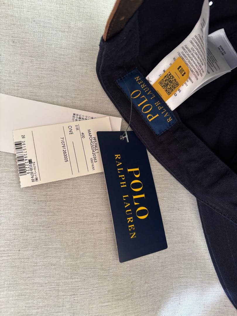 新品POLO Ralph Lauren キャップ ネイビー ポニー ロゴ刺繍