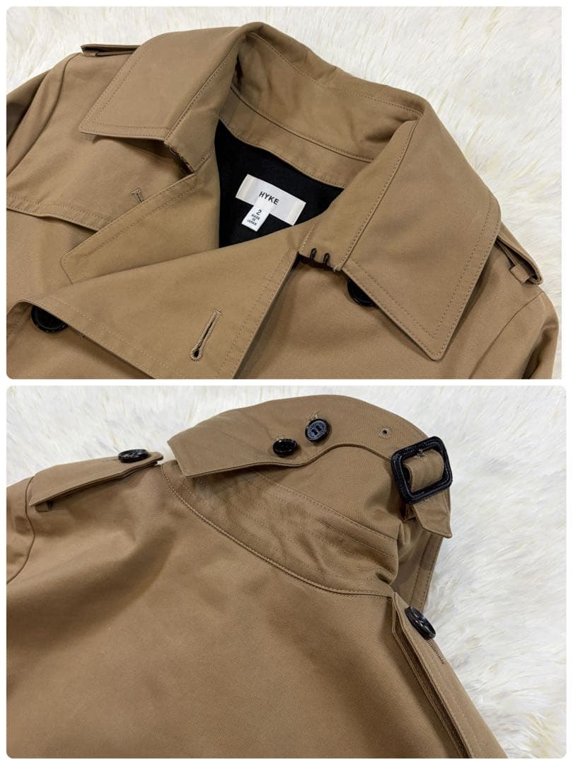 【美品】HYKE トレンチコート ロング 春用 ライナー ベルト ベージュ 2