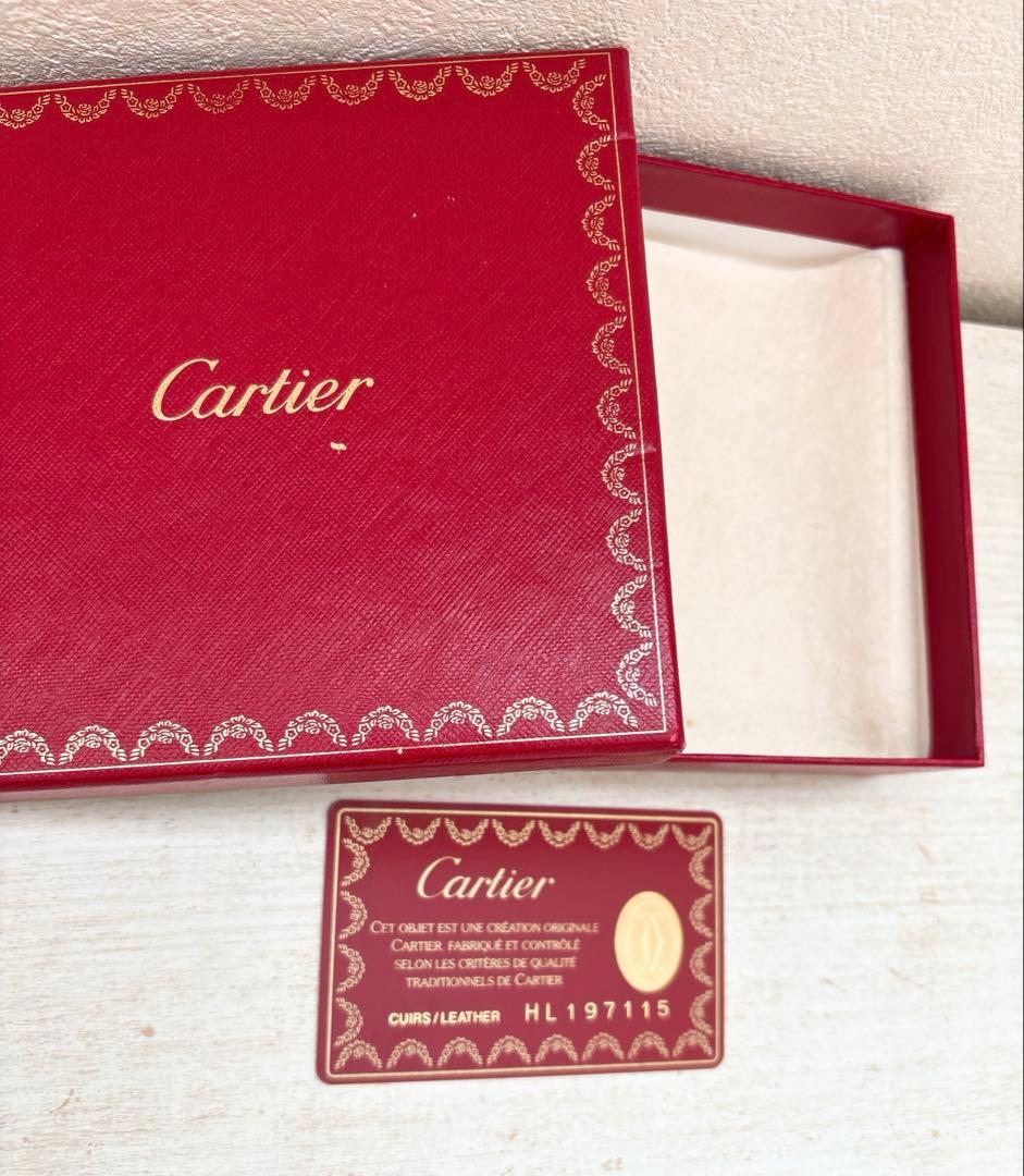【未使用】カルティエ 三つ折り財布 マストライン ボルドー カード　箱付