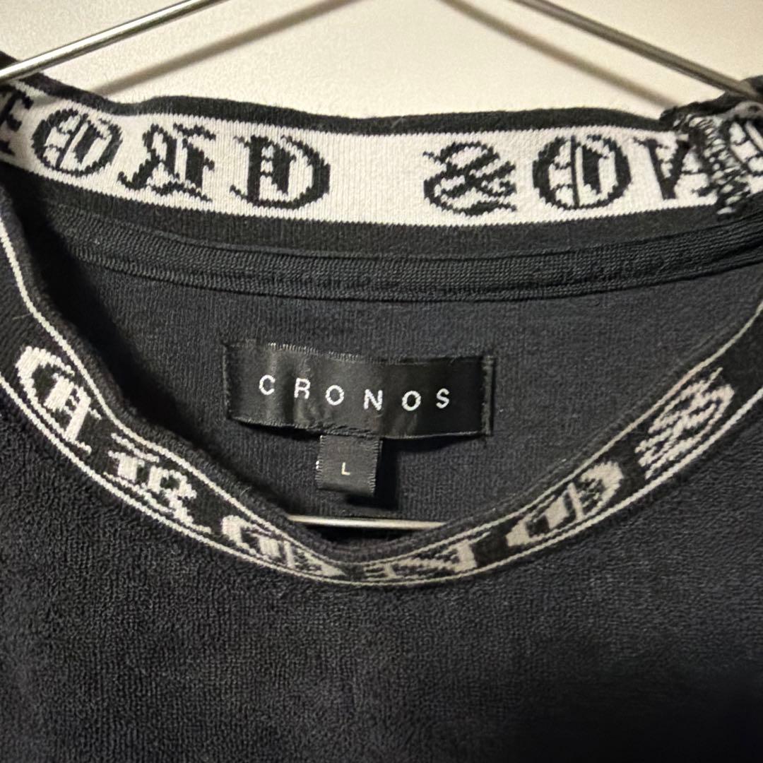 CRONOS ブラック Tシャツ クロノス　首ロゴ