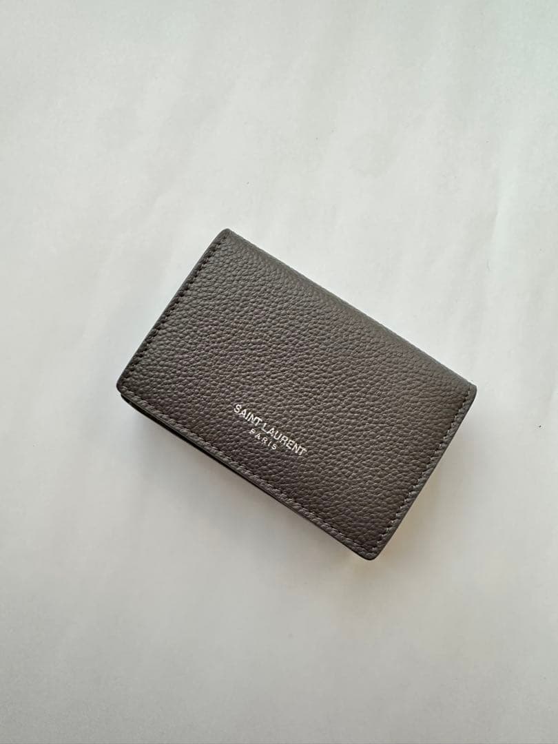 [超美品] SAINT LAURENT グレー 三つ折り財布　サンローラン