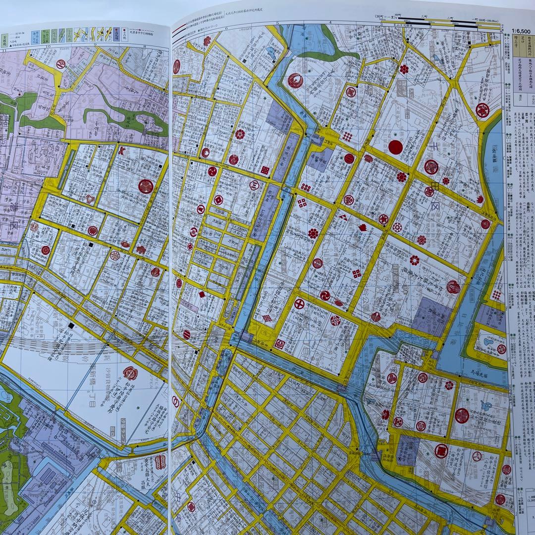 復元.江戸情報地図　1:6500 1994年初版　朝日新聞社　定価15000円