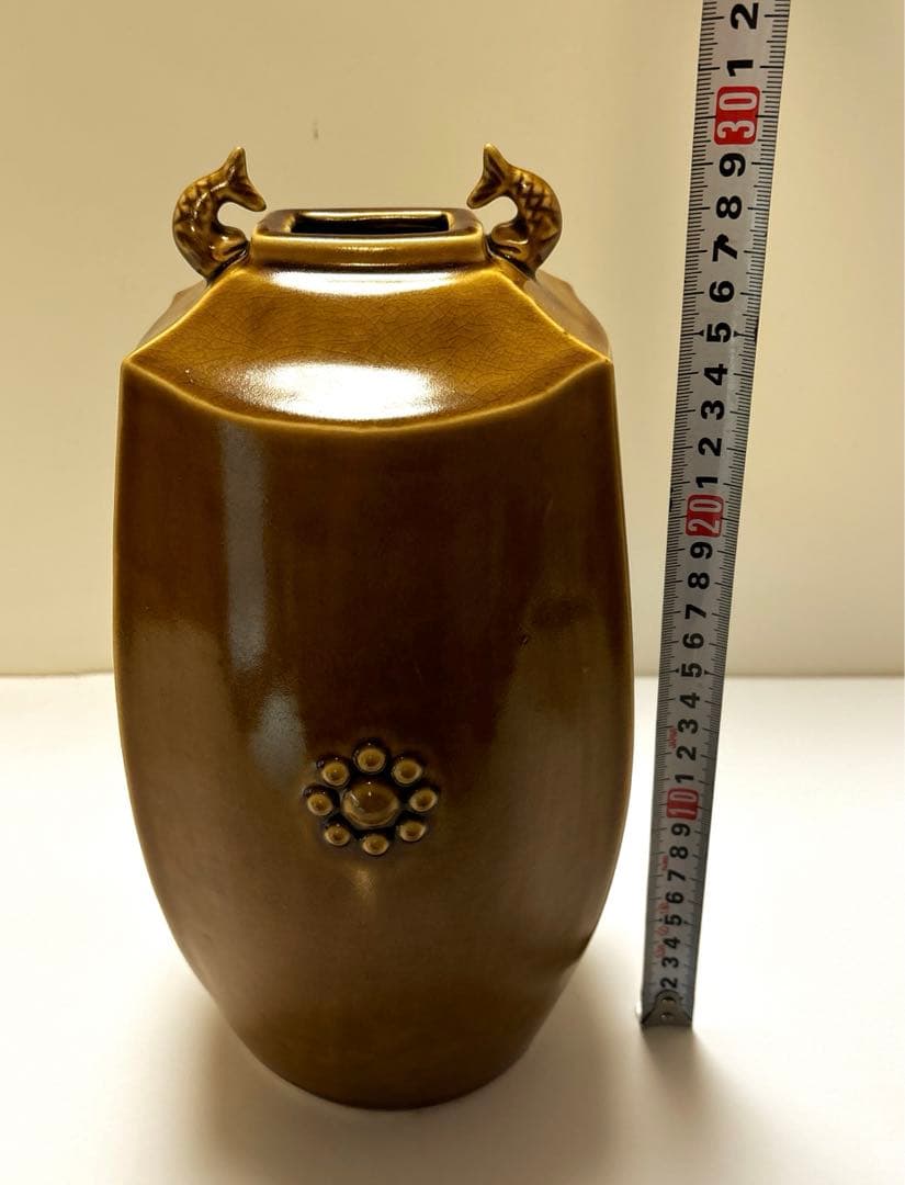 琴浦窯　和田桐山　花瓶　平成の城　花入　茶道具　大泉窯