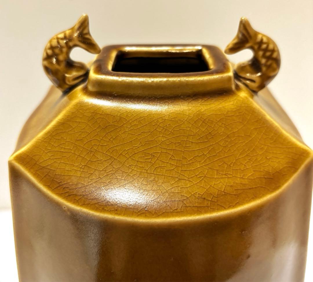 琴浦窯　和田桐山　花瓶　平成の城　花入　茶道具　大泉窯